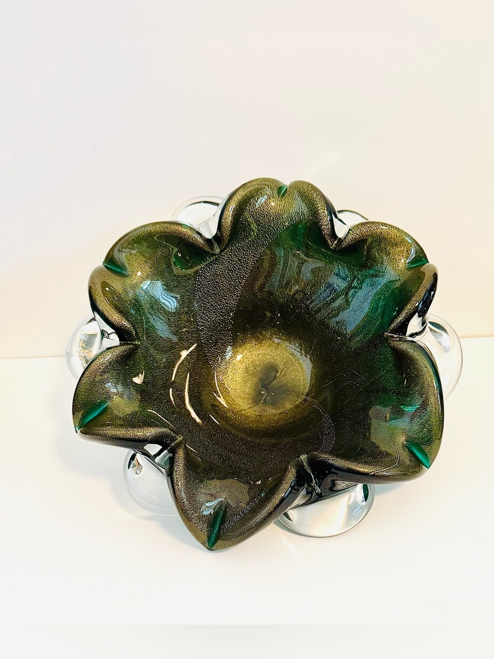Rare c.1950 Italian Murano Iridescent Art Glass Centerpiece